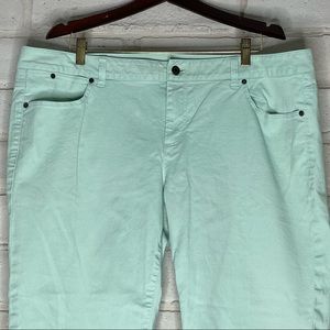 EUC Talbots Mint Green Slim Cropped Jeans